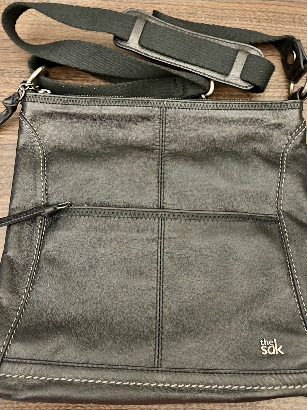 The Sak Lucia Black Leather Crossbody Bag